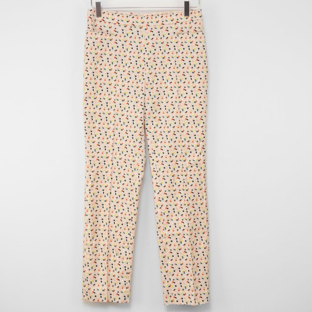 Akris Punto Pants Straight Leg Colorful Patterned Trousers Multicolor Size 4